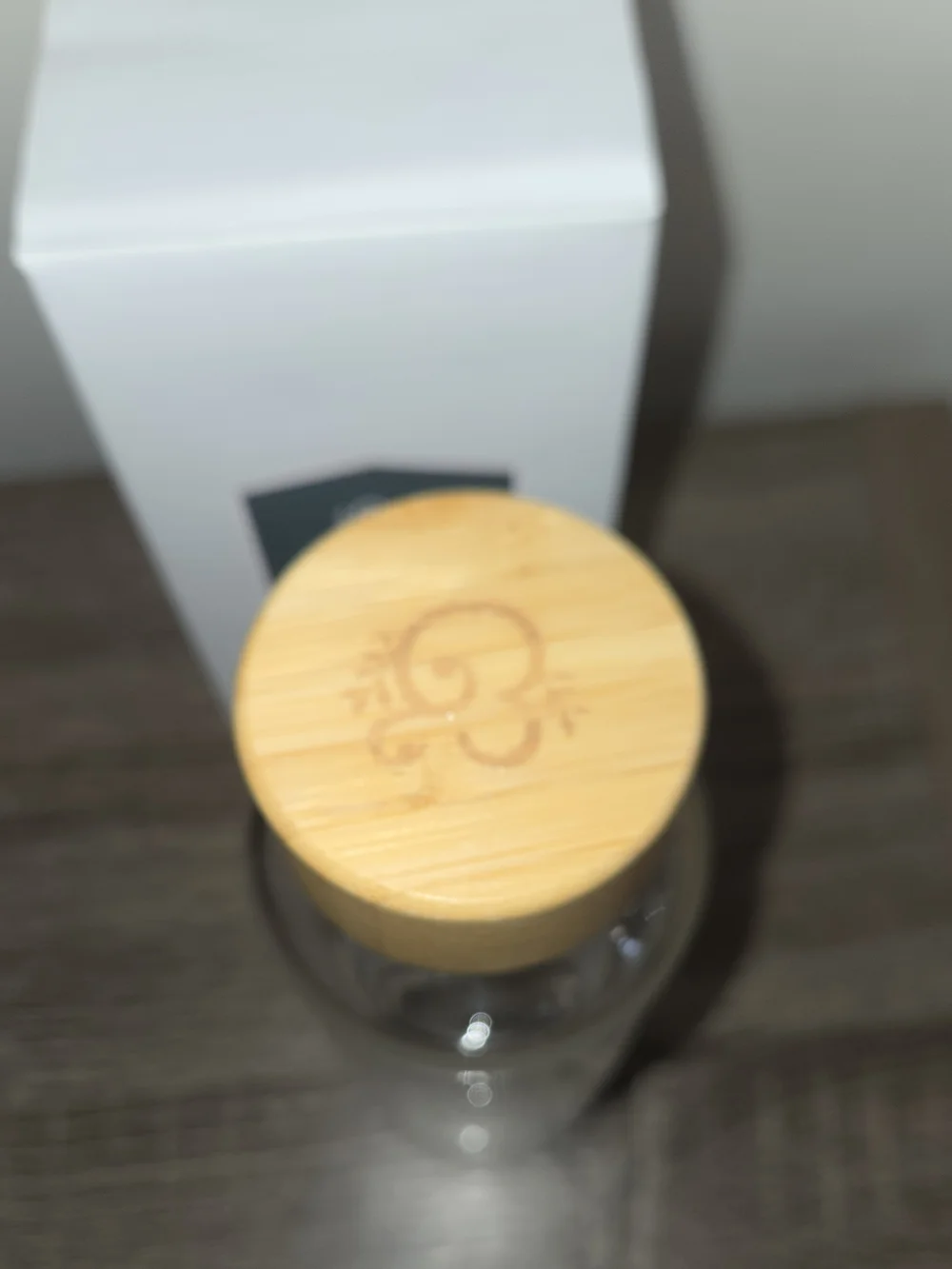 New Archer & Olive Glass Water Bottle Stationery Drinking Logo Wooden Cap.